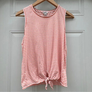 J. Crew Factory Striped Tie Knot Tank Top Pink Orange Size XS